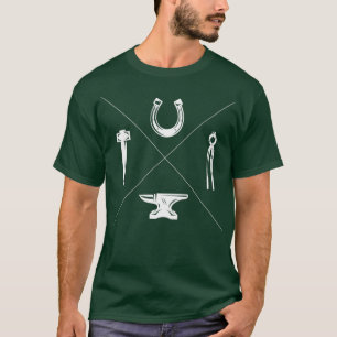 T-shirt Blacksmith Farrier Hammer Anvil Idée cadeau