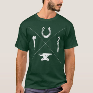T-shirt Blacksmith Farrier Hammer Anvil Idée cadeau