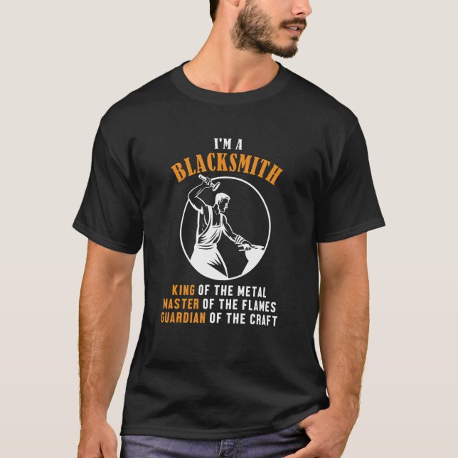 T-shirt Blacksmith King Master Guardian Anvil Forging Blac (Devant)