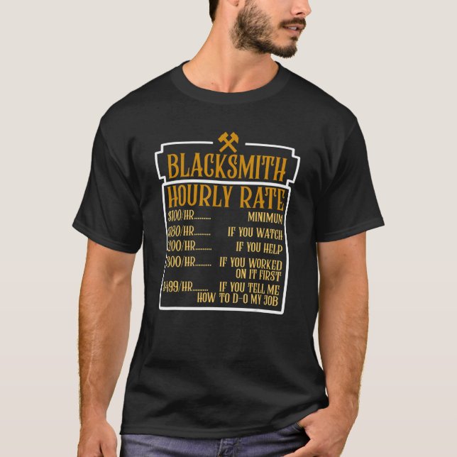 T-shirt Blacksmith Taux Horaire Blacksmithing Forging Forg (Devant)