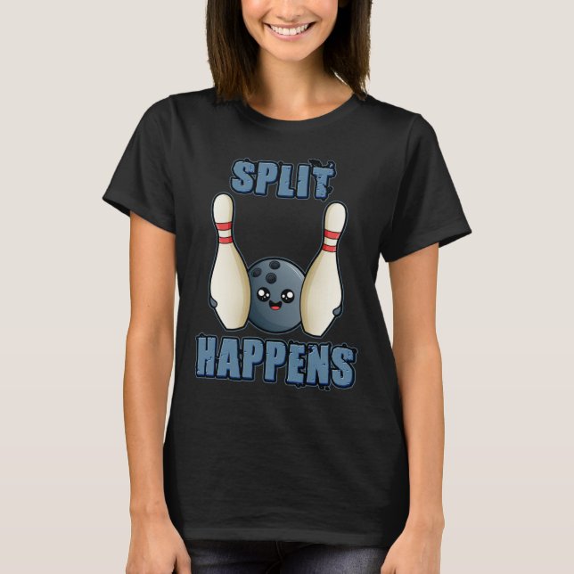T-shirt Blague de Bowling Split Arrive Bowling (Devant)