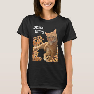 T-shirt Blague de chat DEEZ NUTS avec des noix de cajou