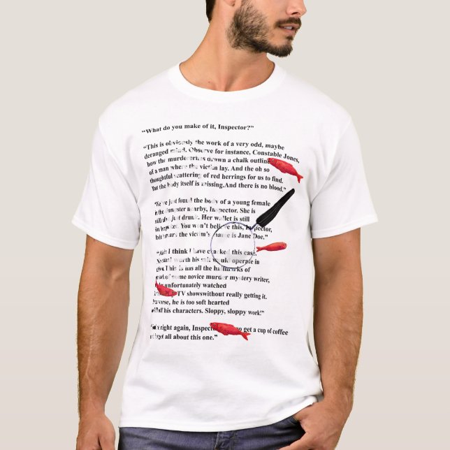 T-shirt Blague de l'écrivain mystère assassin (Devant)