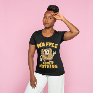 T-shirt Blague de Petit Déjeuner Drôle sur les Gaufres