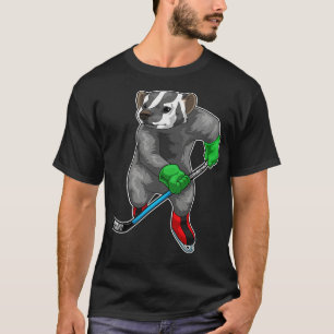 T-shirt Blaireau de miel Hockey sur glace Baguette de hock