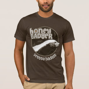 T-shirt Blaireau de miel joli Badass (foncé)