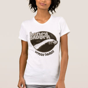 T-shirt Blaireau de miel joli Badass (lumière)