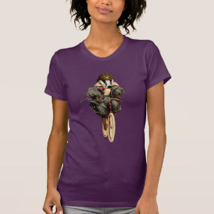 T-shirt Blaireau sur la bicyclette vintage