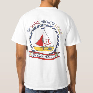 T-shirt blanc à manches courtes de régate des