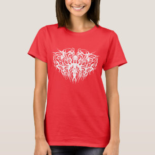 T-shirt Blanc Abstrait Broken Heart Conception tribale