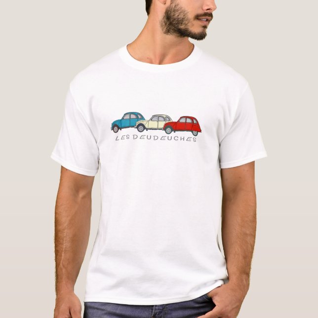 t-shirt blanc avec 3 deudeuches (Devant)