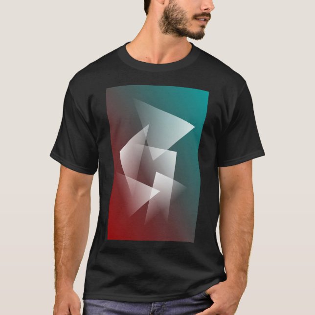 T-shirt blanc bordeaux turquoise (Devant)