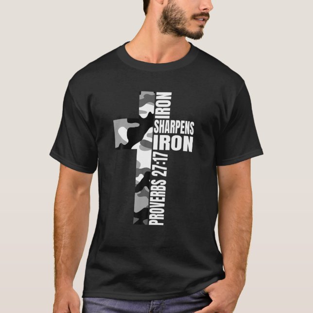 T-shirt Blanc Camo Fer Sharpens Fer Christian Verse Est (Devant)