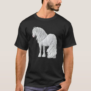 T-shirt Blanc Dappy Grey Gypsy Vanner Irish Cob Draft Hor