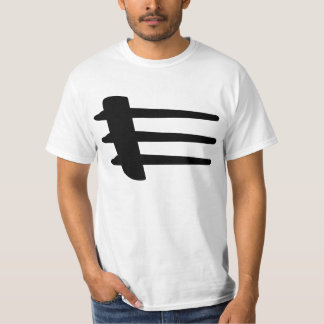 T-shirt blanc de base de liston de côté de courant