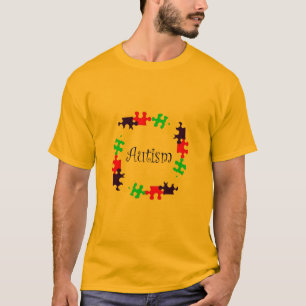 T-shirt Blanc de chemise de puzzle d'autisme