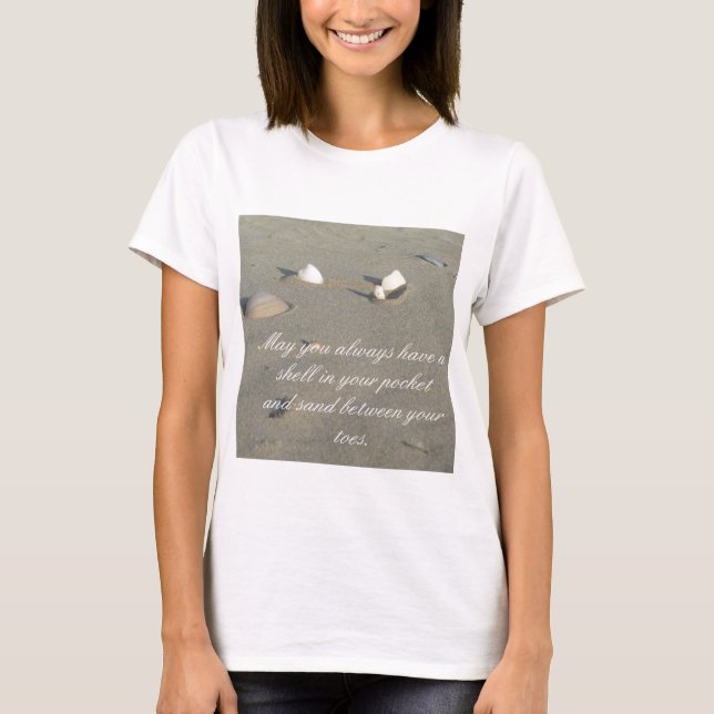 T-shirt blanc de coquillage (Devant)