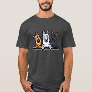 T-shirt Blanc de GSD et bronzage noirs