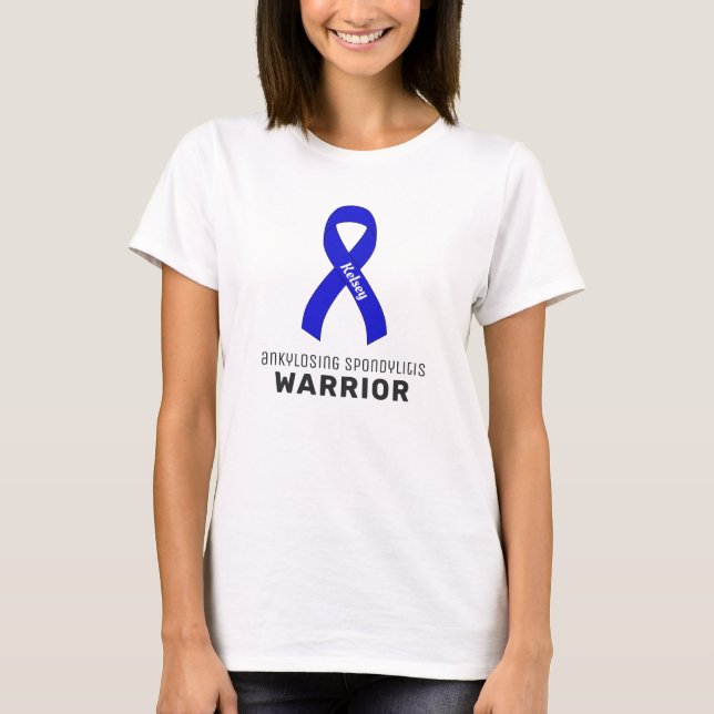 T-shirt blanc de ruban spondylitis ankylosant (Devant)