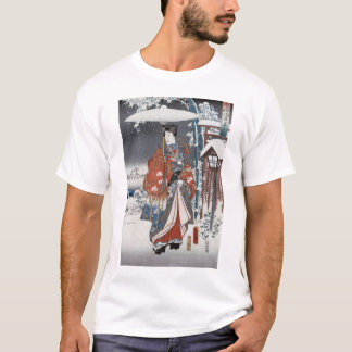 T-shirt blanc de samouraïs de neige