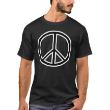 T-shirt blanc de signe de paix