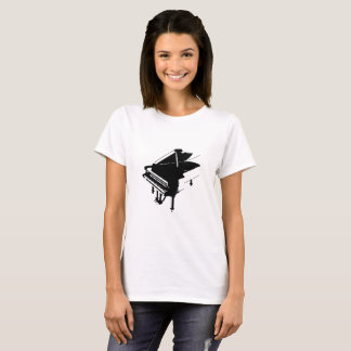 T-shirt Blanc de silhouette de piano