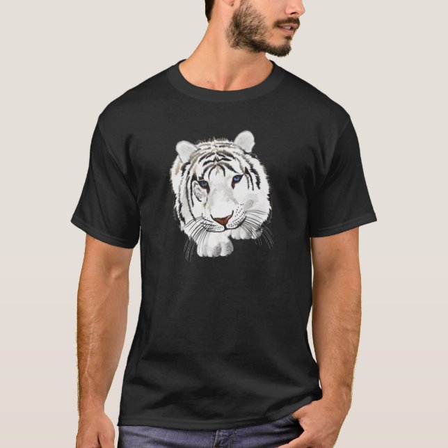 T-shirt blanc de tigre (Devant)