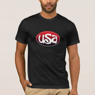 T-shirt Blanc des Etats-Unis et noir rouges