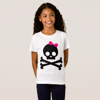 T-shirt blanc du Jersey de crâne du Punky de la