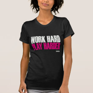T-shirt blanc dur de jeu de travail plus dur -