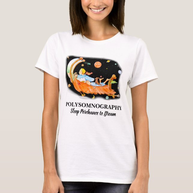 T-shirt blanc EN POLYSOMNOGRAPHIE DE LABORATOIRE (Devant)