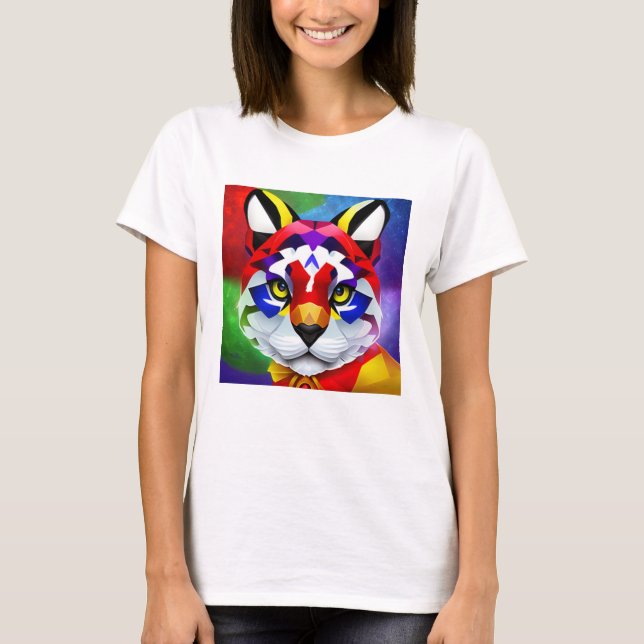 T-shirt blanc féminin Alexander's Cat (Devant)