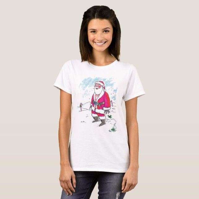 T-shirt blanc féminin No Ho-Ho-Ho (Devant entier)