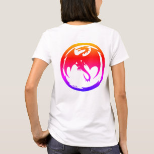 T-shirt blanc femme Neon Dragon dos