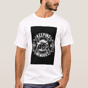T-shirt Blanc Garder vos meilleurs souvenirs Caméra Tee