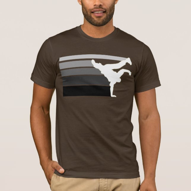 T-shirt Blanc gris de gradient de BBOY (Devant)