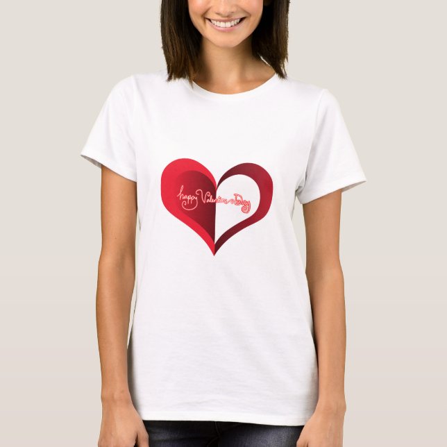 T-shirt blanc Heureuse Sainte-Valentin (Devant)