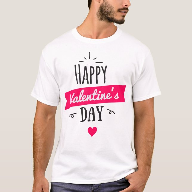 T-shirt blanc homme de la Saint Valentin (Devant)