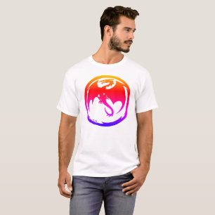 T-shirt blanc homme Neon Dragon