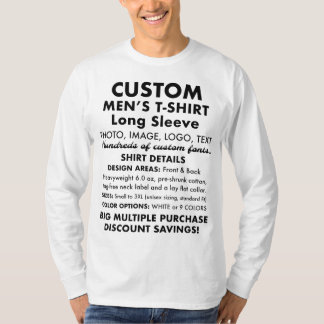 T-shirt blanc long à manches longues personnalisée