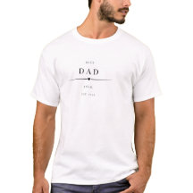 T-Shirt Blanc « Meilleur Papa » Personnalisé Année