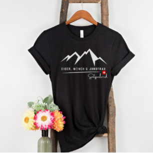 T-shirt Blanc minimal Trilogie des Alpes suisses