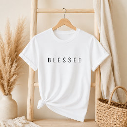T-shirt blanc minimaliste BLESSED Text