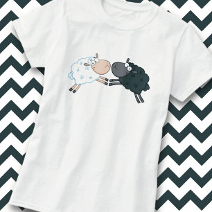 T-shirt blanc mouton noir