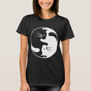 T-shirt blanc noir Yin et Yang pour les femmes et