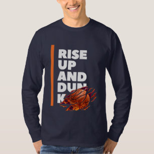 T-Shirt Blanc Orange Se Lève Et Dunk Long Sleeve