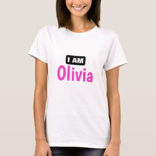 T-shirt blanc personnalisé "I Am Olivia"