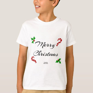 T-shirt blanc pour garçons avec Vœux de Noël