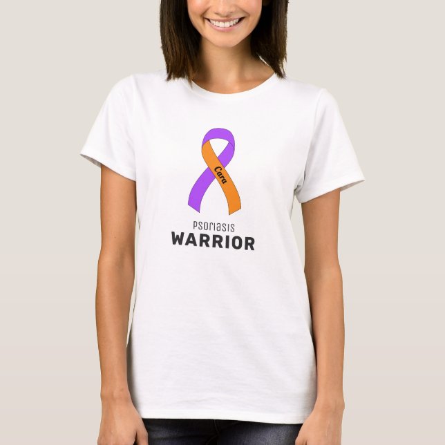T-shirt blanc Psoriasis Ribbon (Devant)