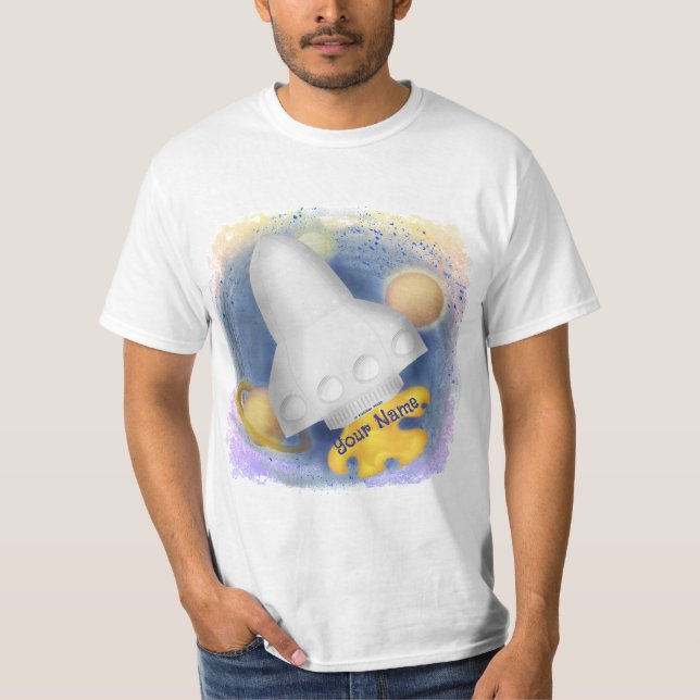 T-shirt blanc Rocket (Devant)
